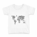 tシャツ キッズ 半袖 白地 デザイン 100 サイズ Tシャツ ティーシャツ T shirt 016045 世界地図 白黒 英字(4)