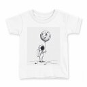 tシャツ キッズ 半袖 白地 デザイン 100 サイズ Tシャツ ティーシャツ T shirt 016055 月 宇宙 宇宙服(4)