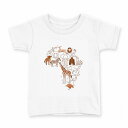 tシャツ キッズ 半袖 白地 デザイン 150 サイズ Tシャツ ティーシャツ T shirt 016062 動物 アフリカ 像 きりん(4)