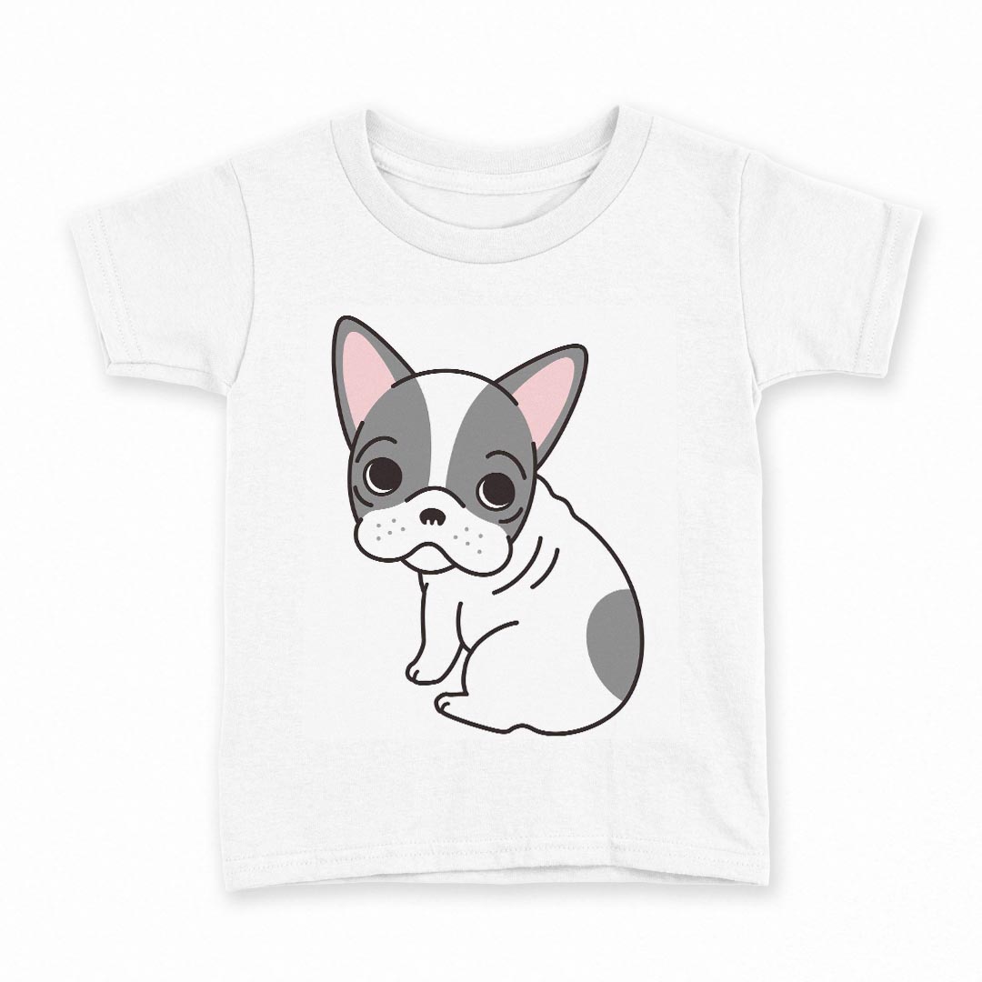 tシャツ キッズ 半袖 白地 デザイン 100 サイズ Tシャツ ティーシャツ T shirt 016081 犬　かわいい　..