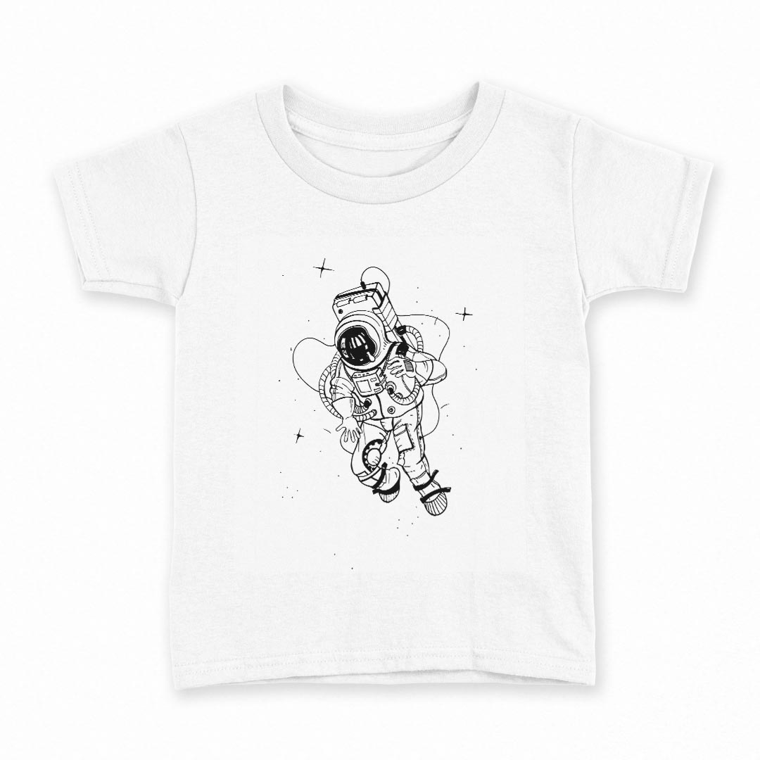tシャツ キッズ 半袖 白地 デザイン 160 サイズ Tシャツ ティーシャツ T shirt 016138 宇宙飛行士