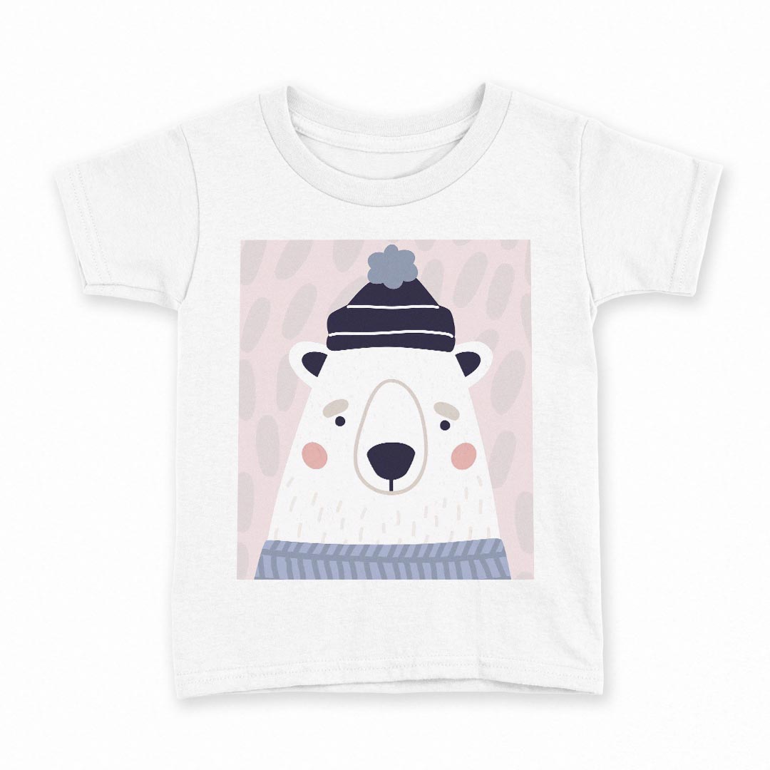 tシャツ キッズ 半袖 白地 デザイン 100 サイズ Tシャツ ティーシャツ T shirt 016139 しろくま