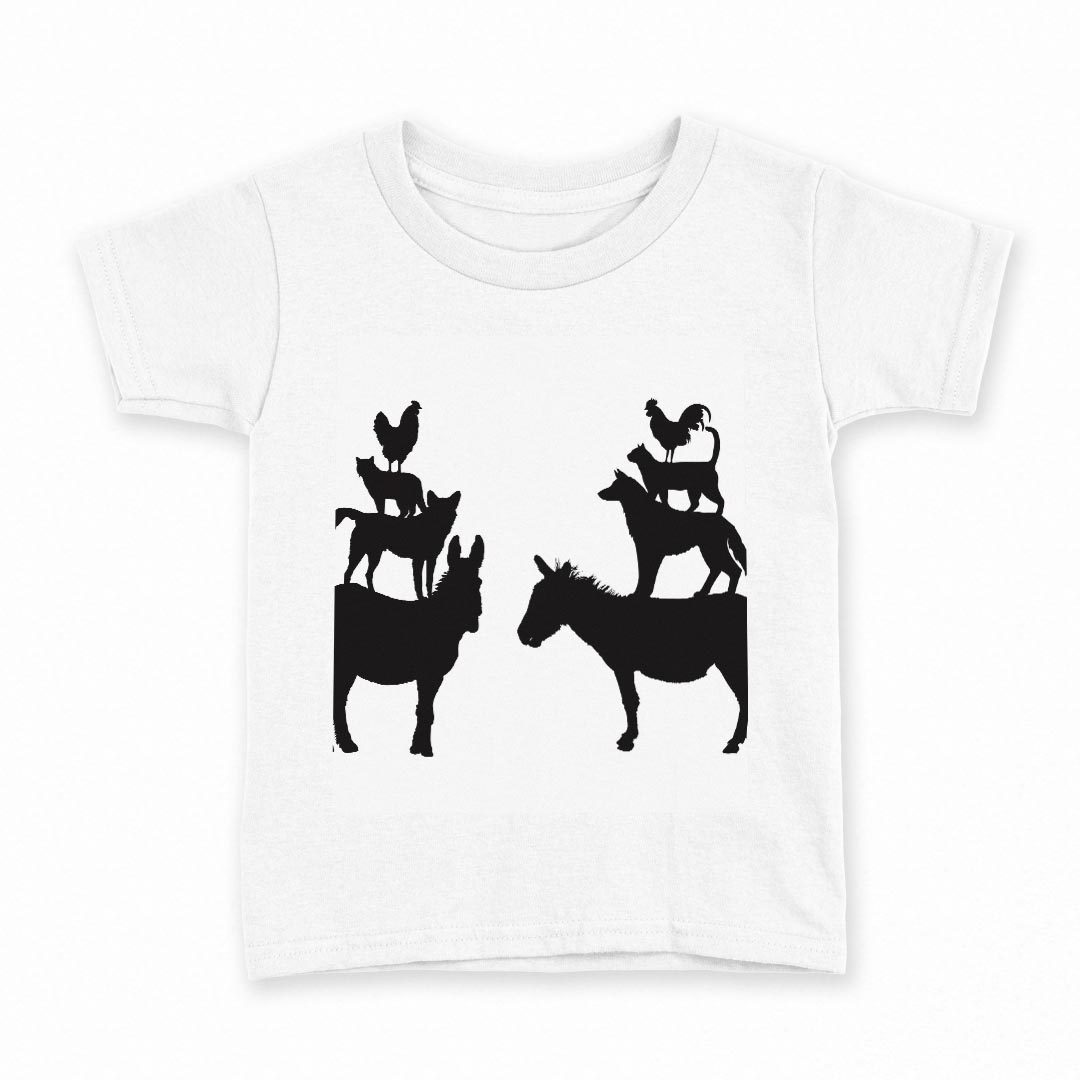 Rakuten - tシャツ キッズ 半袖 白地 デザイン 110 サイズ Tシャツ ティーシャツ T shirt 016234 動物　ブレーメン