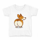 tシャツ キッズ 半袖 白地 デザイン 100 サイズ Tシャツ ティーシャツ T shirt 016242 犬 コーギー(4)