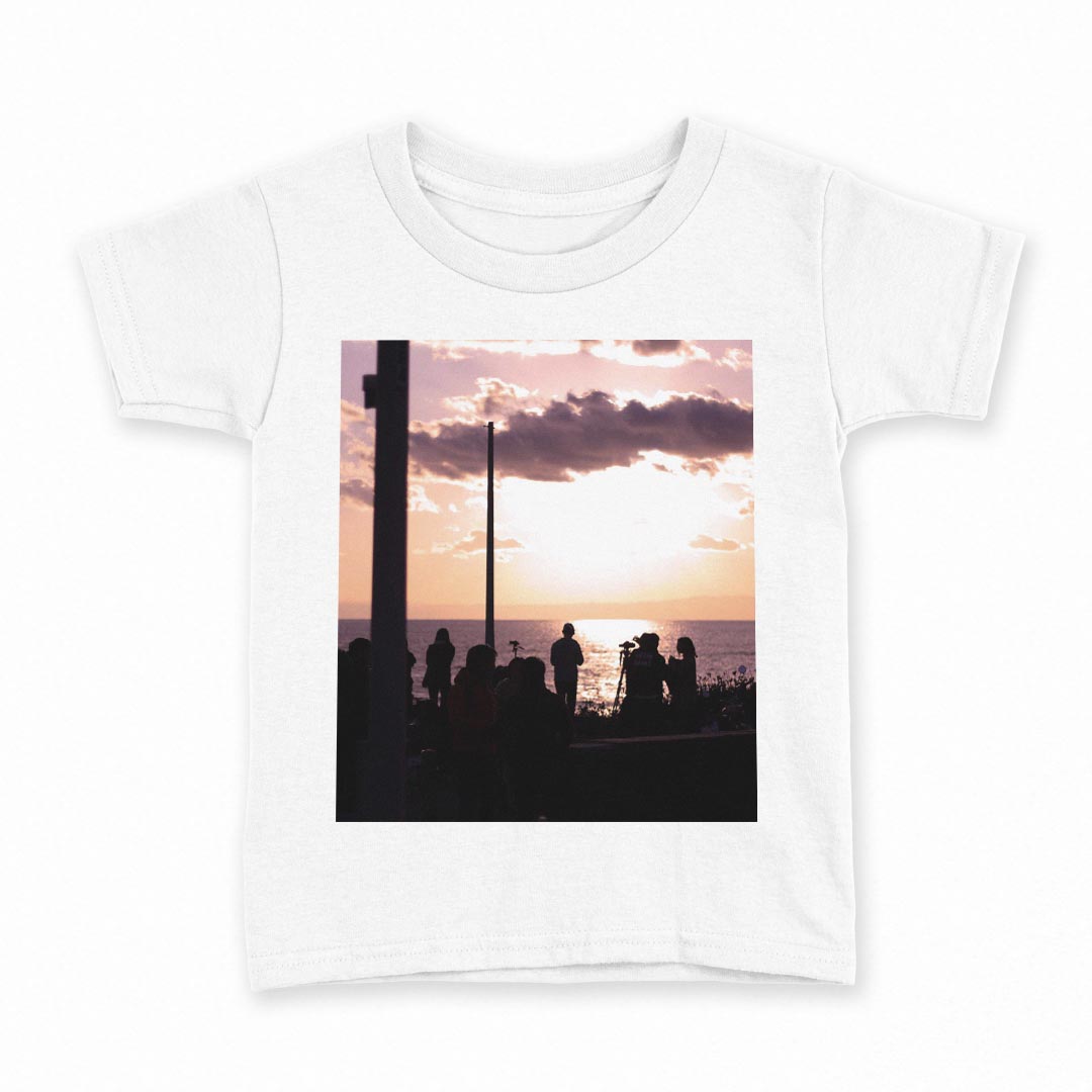 tシャツ キッズ 半袖 白地 デザイン 120 サイズ Tシャツ ティーシャツ T shirt 016295 空　風景　写真