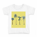 tシャツ キッズ 半袖 白地 デザイン 140 サイズ Tシャツ ティーシャツ T shirt 016403 ヤシの木 植物 自然(4)