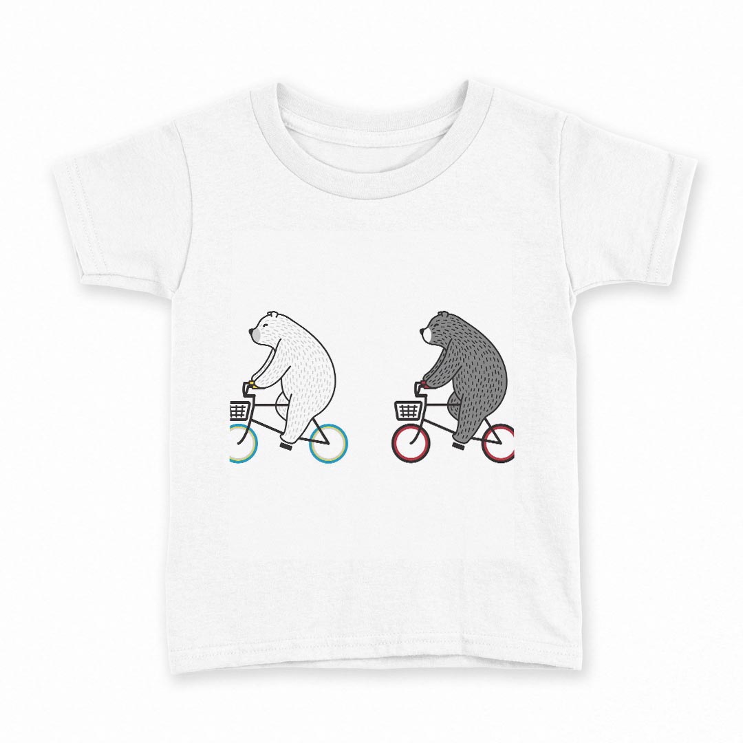 T恤（长袖） - tシャツ キッズ 半袖 白地 デザイン 90 Tシャツ ティーシャツ T shirt 016435 シロクマ　動物