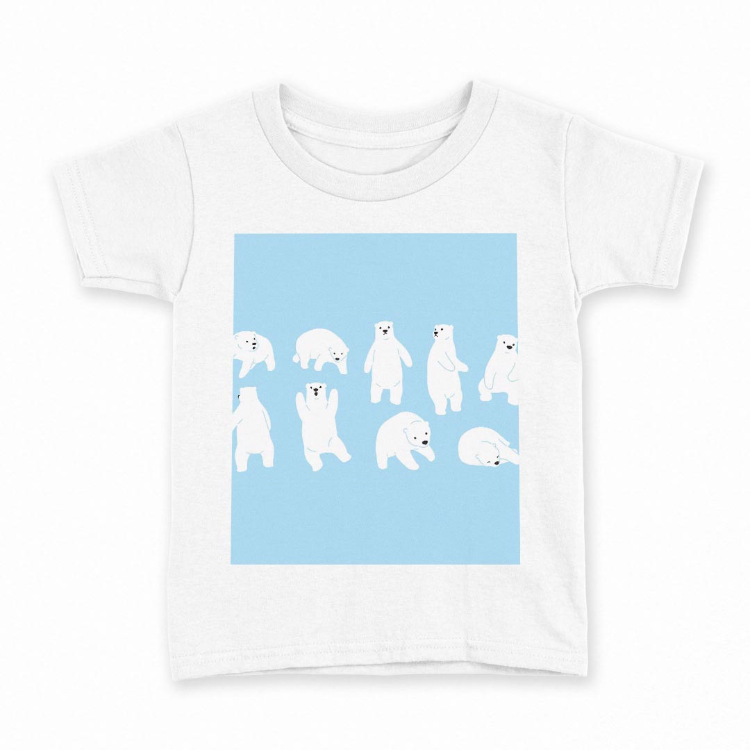 其它 - tシャツ キッズ 半袖 白地 デザイン 100 サイズ Tシャツ ティーシャツ T shirt 016437 シロクマ　動物