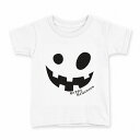 tシャツ キッズ 半袖 白地 デザイン 110 サイズ Tシャツ ティーシャツ T shirt 017432 顔 かぼちゃ パンプキン(4)