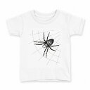 tシャツ キッズ 半袖 白地 デザイン 140 サイズ Tシャツ ティーシャツ T shirt 017482 リアル 蜘蛛 クモ(4)