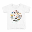 tシャツ キッズ 半袖 白地 デザイン 150 サイズ Tシャツ ティーシャツ T shirt 017522 アニマル アルファベット 英字 表(4)