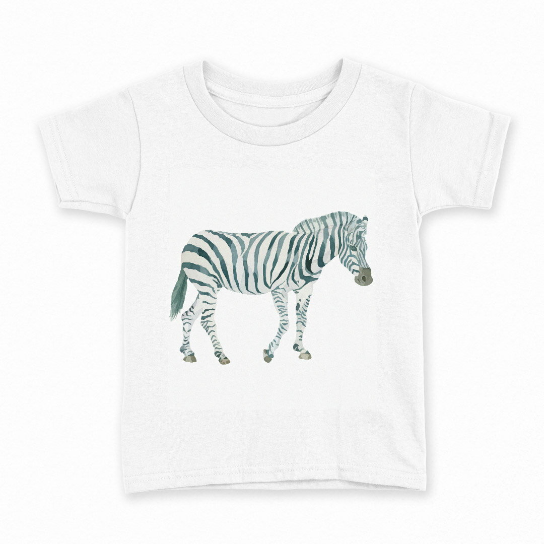 tシャツ キッズ 半袖 白地 デザイン 140 サイズ Tシャツ ティーシャツ T shirt 017539 しまうま　zebra　動物