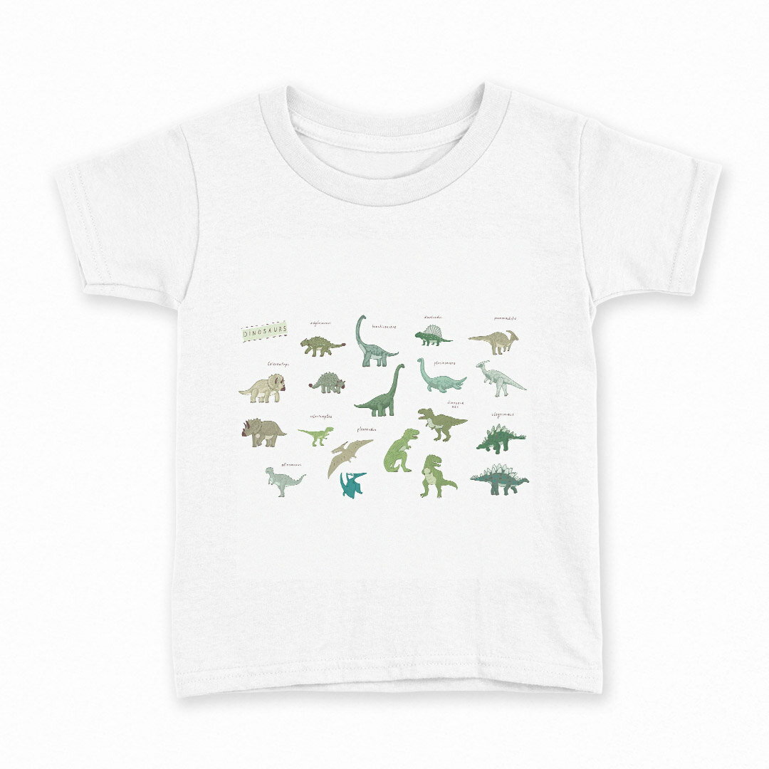 tシャツ キッズ 半袖 白地 デザイン 150 サイズ Tシャツ ティーシャツ T shirt 017556 ダイナソー　恐竜　Dinosaur 　表