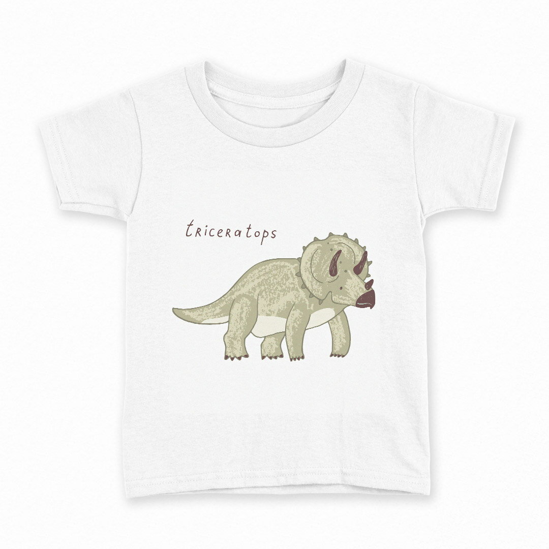 tシャツ キッズ 半袖 白地 デザイン 90 Tシャツ ティーシャツ T shirt 017559 ダイナソー　恐竜　Dinos..