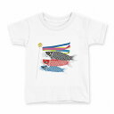 tシャツ キッズ 半袖 白地 デザイン 160 サイズ Tシャツ ティーシャツ T shirt 017659 鯉のぼり カラフル こいのぼり