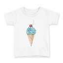 tシャツ キッズ 半袖 白地 デザイン 130 サイズ Tシャツ ティーシャツ T shirt 017762 アイスクリーム スイーツ 夏(4)