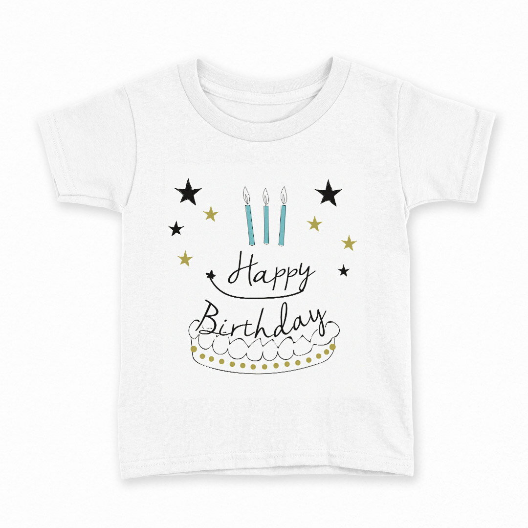 tシャツ キッズ 半袖 白地 デザイン 150 サイズ Tシャツ ティーシャツ T shirt 017794 Birthday ケーキ..