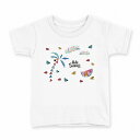 tシャツ キッズ 半袖 白地 デザイン 150 サイズ Tシャツ ティーシャツ T shirt 017844 ヤシの木 スイカ summer(4)