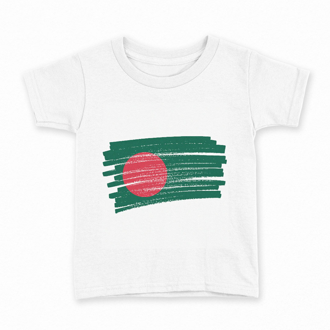 tシャツ キッズ 半袖 白地 デザイン 110 サイズ Tシャツ ティーシャツ T shirt 018393 bangladesh バングラデシュ