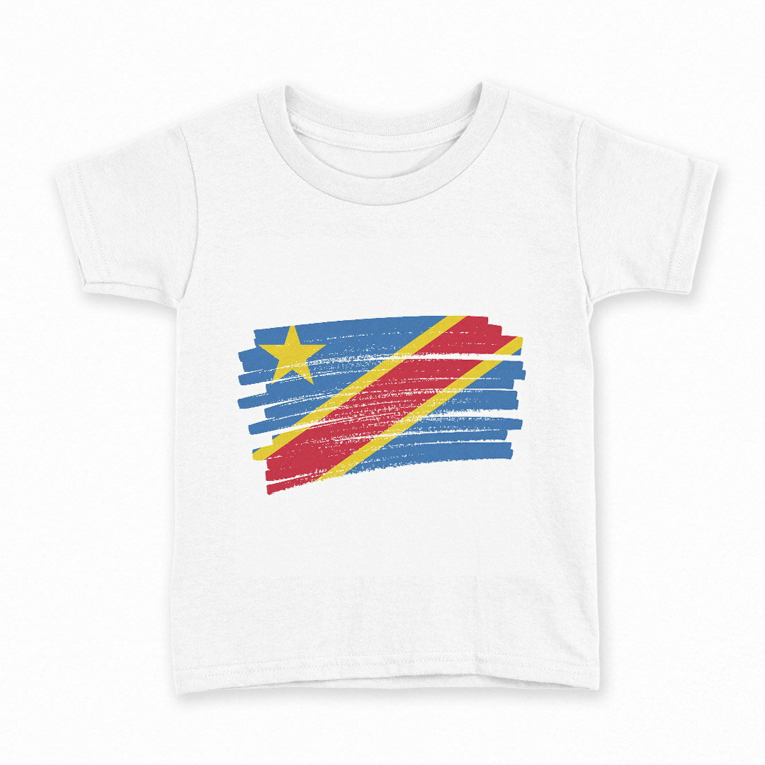 tシャツ キッズ 半袖 白地 デザイン 120 サイズ Tシャツ ティーシャツ T shirt 018430 congo コンゴ民主共和国