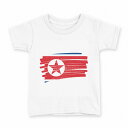 tシャツ キッズ 半袖 白地 デザイン 160 サイズ Tシャツ ティーシャツ T shirt 018525 north-korea 北朝鮮