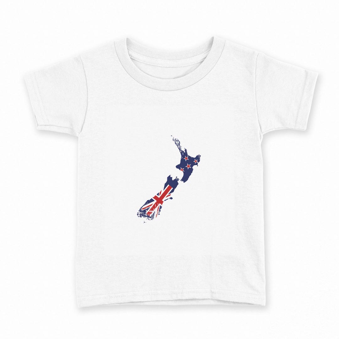 tシャツ キッズ 半袖 白地 デザイン 90 Tシャツ ティーシャツ T shirt 018902 new_zealand ニュージー..