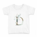 tシャツ キッズ 半袖 白地 デザイン 120 サイズ Tシャツ ティーシャツ T shirt 019121 文字 d アルファベット(4)