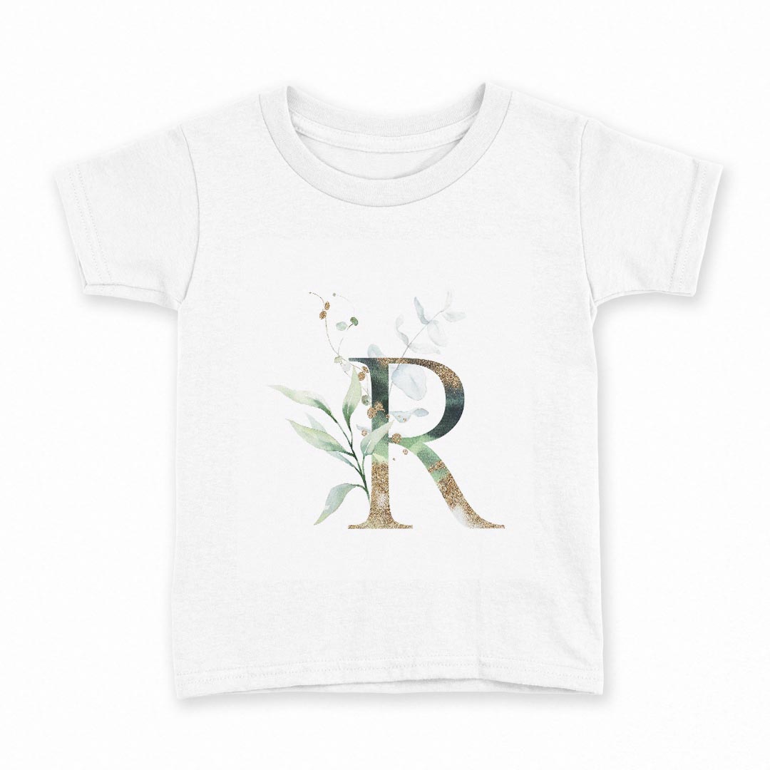 tシャツ キッズ 半袖 白地 デザイン 160 サイズ Tシャツ ティーシャツ T shirt 019135 文字 r アルファベット