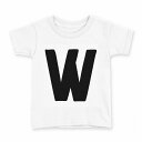 tシャツ キッズ 半袖 白地 デザイン 140 サイズ Tシャツ ティーシャツ T shirt 019203 文字 w アルファベット(4)