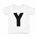 tシャツ キッズ 半袖 白地 デザイン 90 Tシャツ ティーシャツ T shirt 019205 文字 y アルファベット(4)