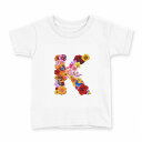 tシャツ キッズ 半袖 白地 デザイン 90 Tシャツ ティーシャツ T shirt 019316 文字 k アルファベット(4)