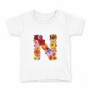 tシャツ キッズ 半袖 白地 デザイン 160 サイズ Tシャツ ティーシャツ T shirt 019319 文字 n アルファベット(4)