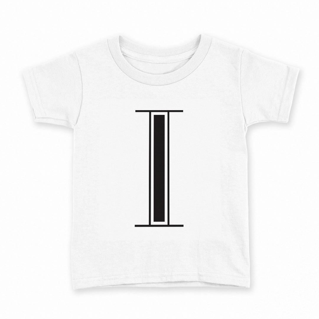 tシャツ キッズ 半袖 白地 デザイン 140 サイズ Tシャツ ティーシャツ T shirt 019350 文字 i アルファベット