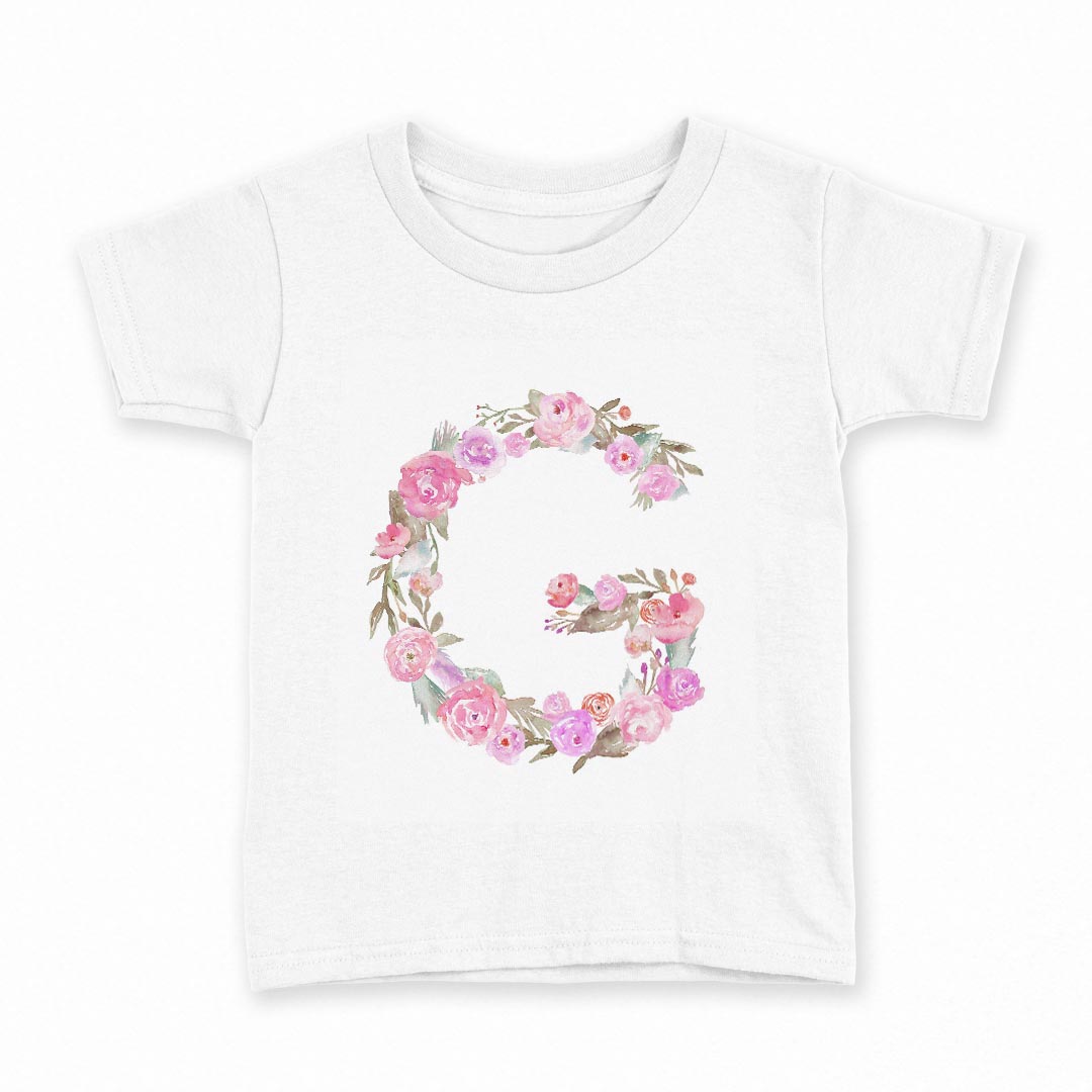 tシャツ キッズ 半袖 白地 デザイン 90 Tシャツ ティーシャツ T shirt 019484 文字 g アルファベット