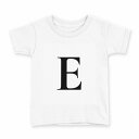 tシャツ キッズ 半袖 白地 デザイン 90 Tシャツ ティーシャツ T shirt 019538 文字 e アルファベット(4)