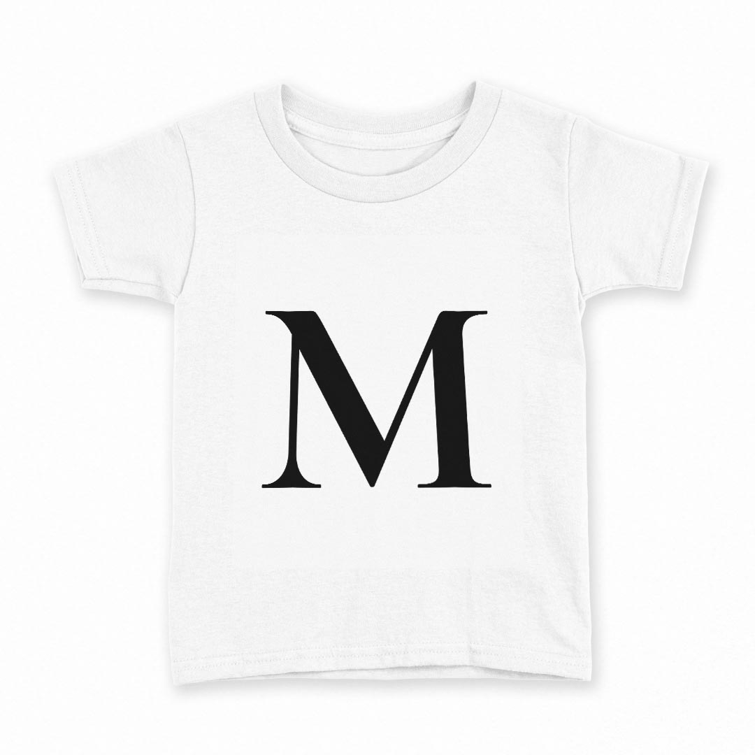 tシャツ キッズ 半袖 白地 デザイン 140 サイズ Tシャツ ティーシャツ T shirt 019546 文字 m アルファ..