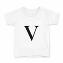 tシャツ キッズ 半袖 白地 デザイン 90 Tシャツ ティーシャツ T shirt 019555 文字 v アルファベット(4)