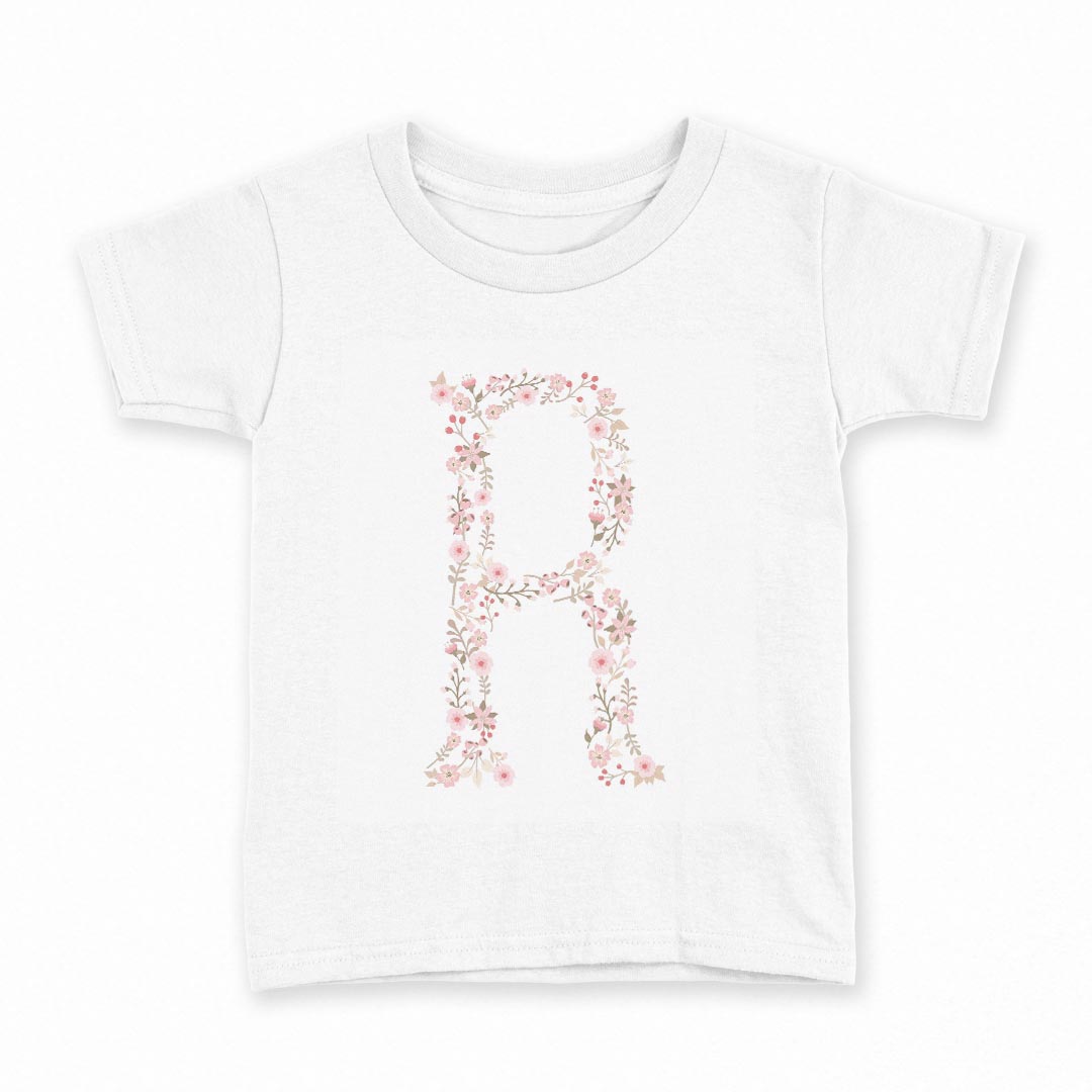 tシャツ キッズ 半袖 白地 デザイン 120 サイズ Tシャツ ティーシャツ T shirt 019578 文字 r アルファベット