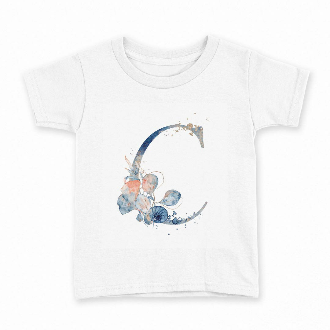 tシャツ キッズ 半袖 白地 デザイン 160 サイズ Tシャツ ティーシャツ T shirt 019655 文字 c アルファベット