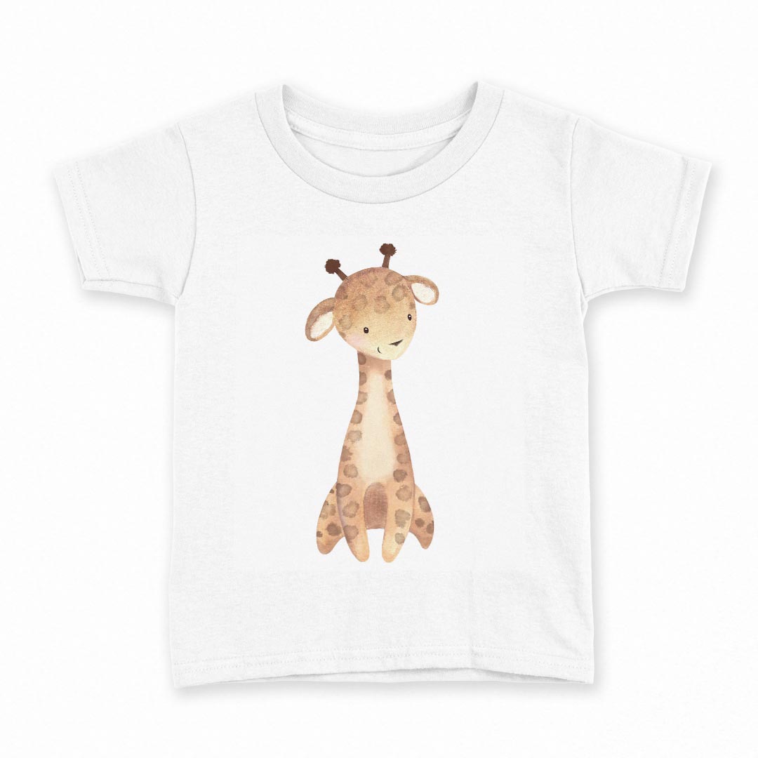 tシャツ キッズ 半袖 白地 デザイン 160 サイズ Tシャツ ティーシャツ T shirt 019755 動物 かわいい 麒麟