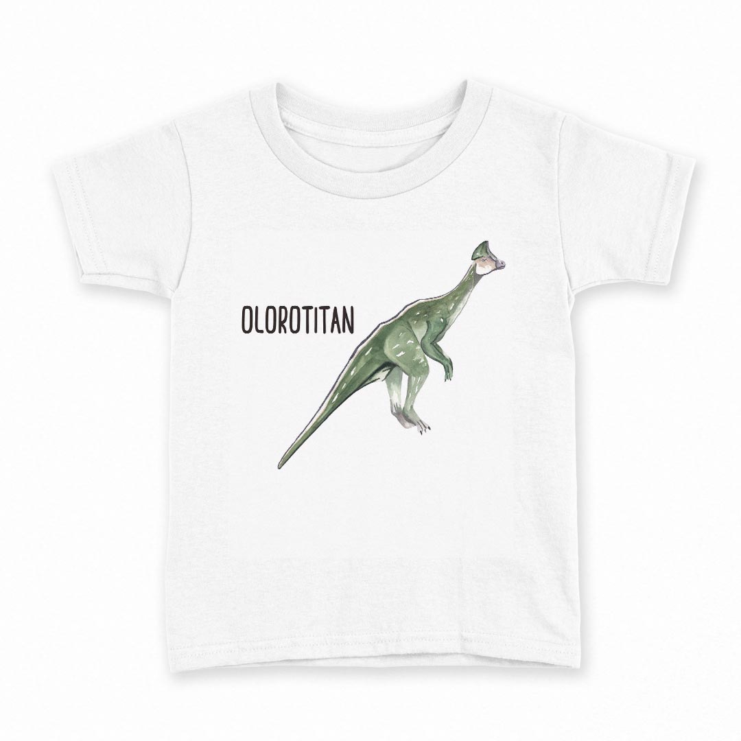 tシャツ キッズ 半袖 白地 デザイン 130 サイズ Tシャツ ティーシャツ T shirt 019822 恐竜 Olorotitan..