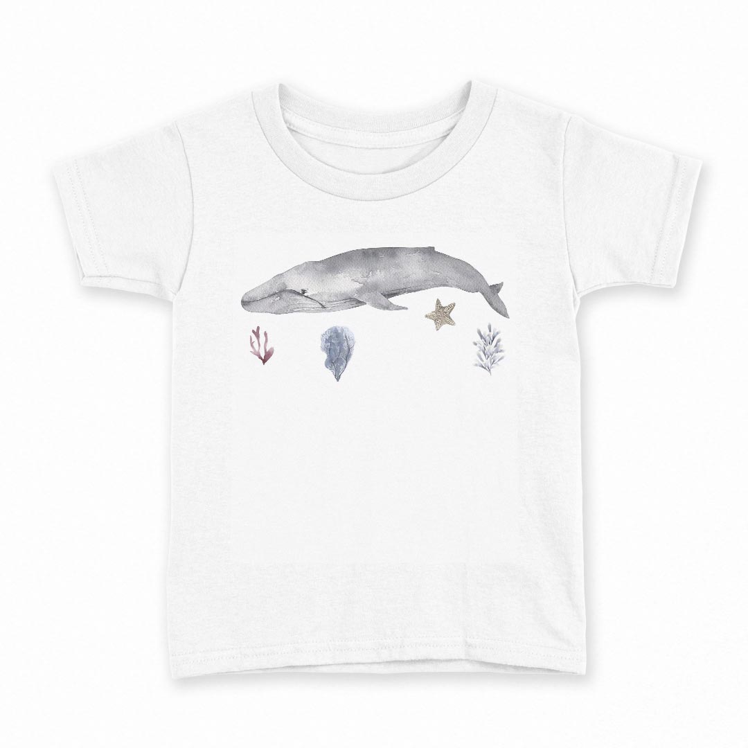 T-Shirts （Short Sleeve） - tシャツ キッズ 半袖 白地 デザイン 150 サイズ Tシャツ ティーシャツ T shirt 019930 海の生物 くじら