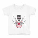 tシャツ キッズ 半袖 白地 デザイン 90 Tシャツ ティーシャツ T shirt 019950 骨 デザイン ハート
