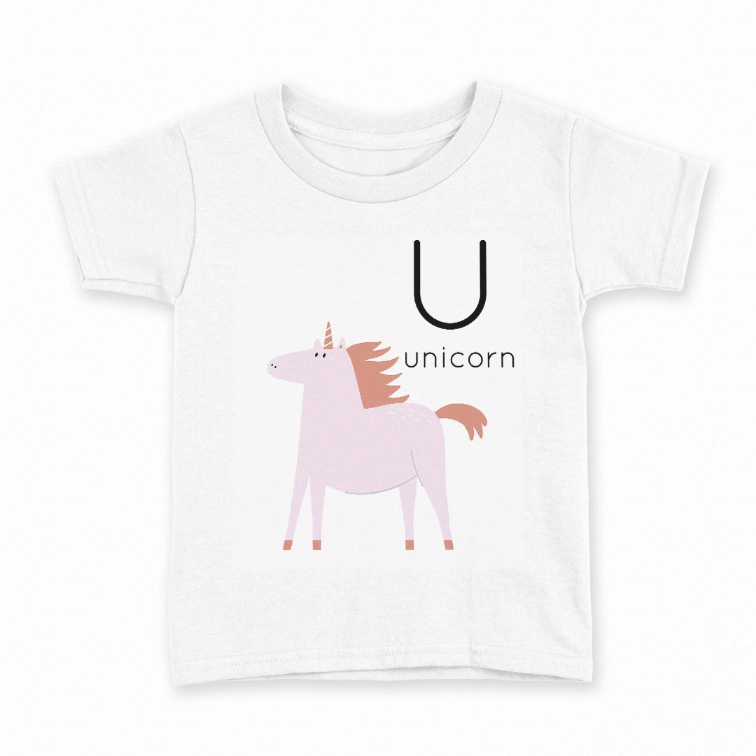 tシャツ キッズ 半袖 白地 デザイン 130 サイズ Tシャツ ティーシャツ T shirt 019954 U unicorn ユニコーン