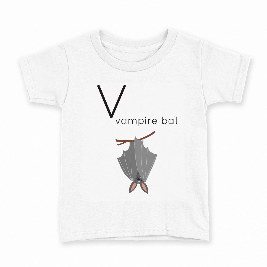 tシャツ キッズ 半袖 白地 デザイン 140 サイズ Tシャツ ティーシャツ T shirt 019955 V vampire bat