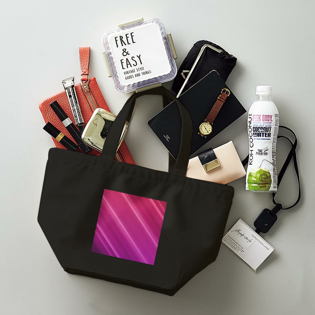 デザインランチバッグ キャンバス デイパック バッグ レディースバッグ トートバッグ ナチュラル 黒 black 001900 シンプル　紫 3