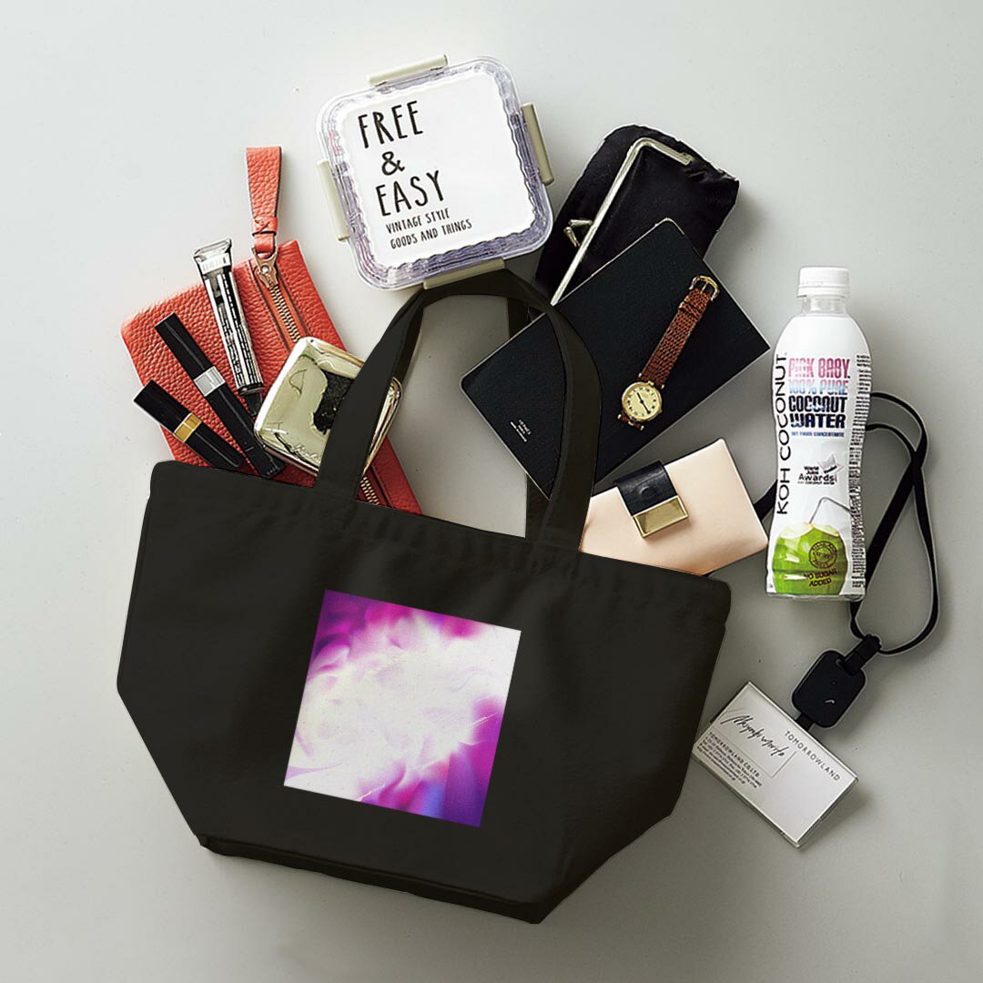 デザインランチバッグ キャンバス デイパック バッグ レディースバッグ トートバッグ ナチュラル 黒 black 002024 シンプル　紫