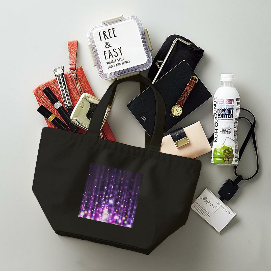 デザインランチバッグ キャンバス デイパック バッグ レディースバッグ トートバッグ ナチュラル 黒 black 002252 蛍光　ピンク