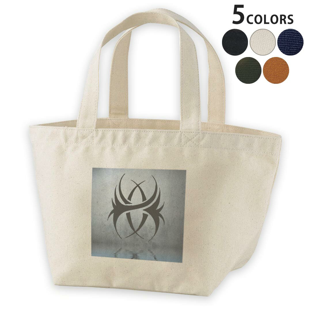 デザインランチバッグ キャンバス デイパック バッグ レディースバッグ トートバッグ ナチュラル 黒 black 000047 タトゥー 水面