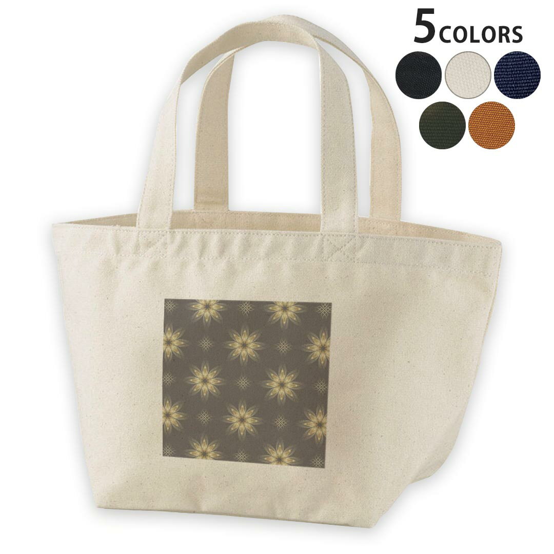 手提包 - デザインランチバッグ キャンバス デイパック バッグ レディースバッグ トートバッグ ナチュラル 黒 black 000394 ペイズリー　ダマスク　花